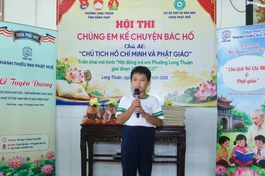Hội thi Chúng em kể chuyện Bác Hồ do chùa Phật Huệ phối hợp cùng Đoàn Thanh niên phường Long Thuận (Đồng Tháp) tổ chức
