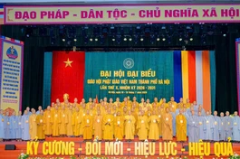 Tân Ban Trị sự GHPGVN TP.Hà Nội, nhiệm kỳ 2026-2031 ra mắt đại hội - Ảnh: Đăng Huy
