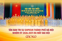 Tân Ban Trị sự GHPGVN TP.Hà Nội, nhiệm kỳ 2026-2031 ra mắt đại hội - Ảnh: Đăng Huy, Thiết kế: Nguyện Truyền/BGN