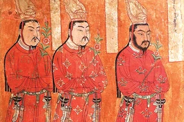 Các hoàng tử Duy Ngô Nhĩ, Bezeklik, Hang động 9, c. Thế kỷ VIII - IX sau Tây lịch, tranh tường - Bảo tàng Dân tộc học, Berlin