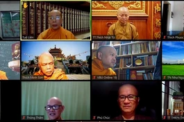 Chư tôn đức tham dự phiên phiên họp chiều ngày 28-10 trên ứng dụng Zoom