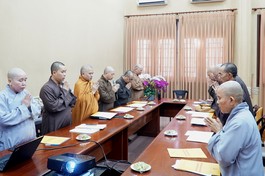 Phiên họp của Hội đồng Điều hành Học viện và các phòng, ban tại Cơ sở I - Ảnh: Quảng Hậu/BGN