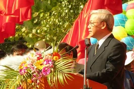 Ông Chủ Tịch Quốc Hội  Nguyễn Phú Trọng phát bểu tại buổi lễ