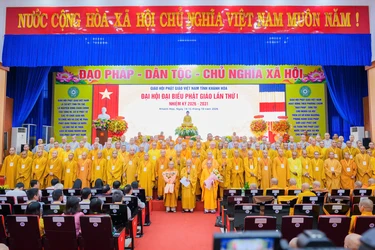 Ban Trị sự GHPGVN tỉnh Khánh Hòa nhiệm kỳ 2026-2031 ra mắt đại hội - Ảnh: Tâm Quý/BGN