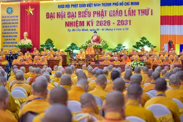 Toàn cảnh Đại hội đại biểu Phật giáo TP.HCM lần thứ I, nhiệm kỳ 2026-2031 diễn ra tại Việt Nam Quốc Tự - Ảnh: Quảng Đạo/BGN