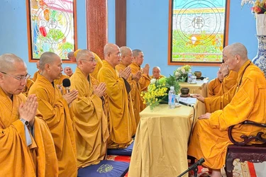 Chư Tăng liên phường Tân Định, Sài Gòn, Bến Thành, Cầu Ông Lãnh cử hành lễ tác pháp an cư kiết hạ Phật lịch 2570 