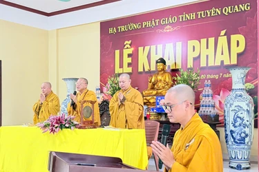 Ban Trị sự Phật giáo tỉnh Tuyên Quang khai pháp khóa An cư kiết hạ tại chùa Phú Lâm