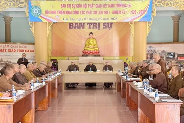 Ban Trị sự GHPGVN tỉnh Gia Lai tổ chức kỳ họp đầu tiên sau Đại hội đại biểu Phật giáo tỉnh lần thứ I