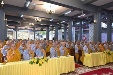Khóa bồi dưỡng Luật học dành cho chư hành giả Ni đang an cư kiết hạ tại 14 hạ trường khu vực 3 - TP.HCM (địa bàn Bà Rịa - Vũng Tàu cũ) được tổ chức tại chùa Vạn Phước 