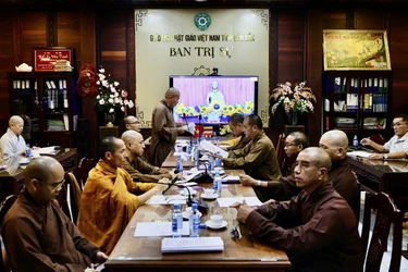 Ban Trị sự GHPGVN tỉnh họp trực tuyến triển khai hoạt động Phật sự