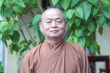 Thượng tọa Thích Thanh Hòa, Ủy viên Hội đồng Trị sự, nguyên Trưởng ban Trị sự GHPGVN tỉnh Thái Bình, Phó Trưởng ban Thường trực Ban Trị sự GHPGVN tỉnh Hưng Yên - Ảnh: Nguyên Tài/BGN