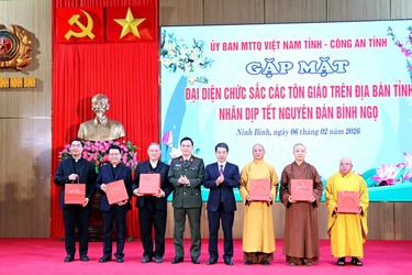 Tặng quà Tết đến đại diện chức sắc các tôn giáo