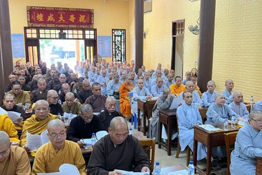 Chư Tăng Ni tham dự phiên họp tại Văn phòng Ban Trị sự GHPGVN tỉnh Quảng Ngãi - chùa Pháp Hóa