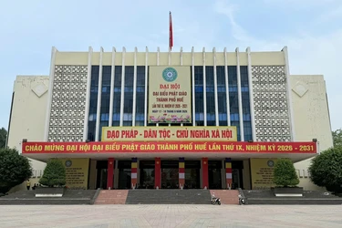 Đại hội đại biểu Phật giáo TP.Huế lần thứ IX, nhiệm kỳ 2026-2031 được tổ chức tại Trung tâm Văn hóa - Điện ảnh TP.Huế (41A Hùng Vương, P.Thuận Hóa)