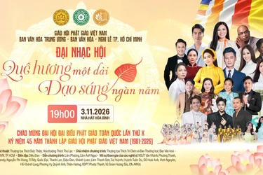 Chương trình "Đại Nhạc hội: Quê hương một dải - Đạo sáng ngàn năm" sẽ diễn ra lúc 19 giờ ngày 3-11, tại Nhà hát Hòa Bình, TP.HCM
