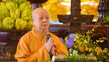 Hòa thượng Thích Lệ Trang, Trưởng ban Trị sự GHPGVN TP.HCM, Trưởng ban Tổ chức Đại lễ Đại lễ tưởng niệm - kỳ siêu đồng bào tử vong và cán bộ, chiến sĩ hy sinh trong đại dịch Covid-19 - Ảnh: Bảo Toàn