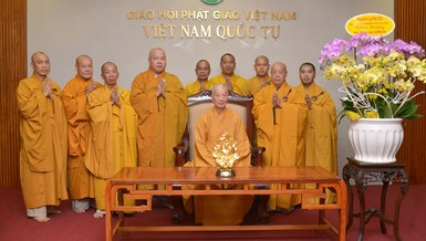 Tại Văn phòng của Đức Pháp chủ GHPGVN - Việt Nam Quốc Tự, TP.HCM - Ảnh: Bảo Toàn