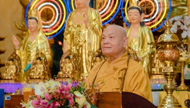 Hòa thượng Thích Thiện Nhơn, Chủ tịch Hội đồng Trị sự kiêm Trưởng ban Tăng sự Trung ương GHPGVN - Ảnh: Đăng Huy