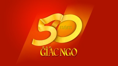 Biểu trưng cho sự kiện 50 năm ngày Báo Giác Ngộ ra số đầu tiên