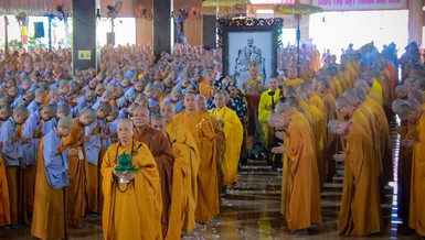 Trang nghiêm cung thỉnh di ảnh Đại lão Hòa thượng Thích Đạt Thanh an trí tại giới trường chùa Tỉnh Hội (Đồng Nai)