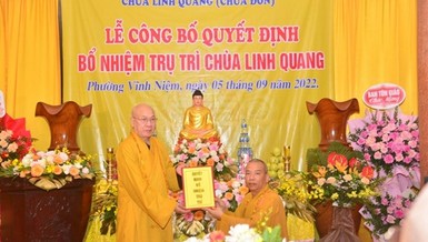 Thượng tọa Thích Quảng Truyền, Trưởng ban Trị sự GHPGVN tỉnh Lạng Sơn được bổ nhiệm trụ trì chùa Đôn