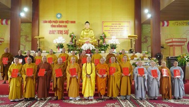 Trưởng 13 ban chuyên môn trực thuộc Ban Trị sự GHPGVN tỉnh Đồng Nai nhận quyết định