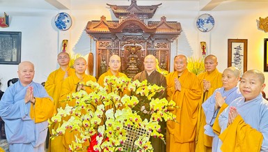 Ban Trị sự GHPGVN Q.10 chúc Tết đến Hòa thượng Thích Lệ Trang