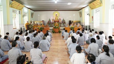 Ban Trị sự GHPGVN TP.Phan Rang - Tháp Chàm tổ chức khóa tu “Thực hành hạnh giải thoát" kỳ 9