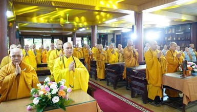 Chư Tăng Ni trường hạ chùa Bồ Đề tổ chức lễ Vu lan - Báo hiếu và Lễ Tự tứ 