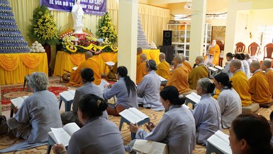 Ban Trị sự Phật giáo H.Châu Thành tổ chức Một ngày an lạc, tại chùa Nhơn Phước