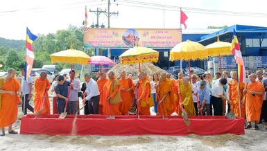 Thực hiện nghi thức động thổ, khởi công chùa Bồ Đề hải đảo tại Phú Quốc