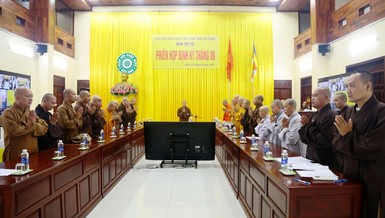 Ban Thường trực Ban Trị sự GHPGVN tỉnh tổ chức họp trực tuyến, triển khai hoạt động Phật sự