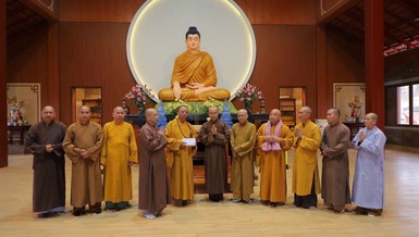 Chư tôn đức chia sẻ tại chùa Phúc Thành (xã Lam Thành)