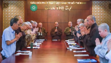 Buổi họp lần đầu tiên của Ban Thông tin - Truyền thông GHPGVN TP.HCM sau sáp nhập nhằm triển khai hoạt động Phật sự