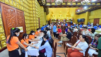 Chùa Giác Ngộ tổ chức hiến máu nhân đạo ngày 4-3