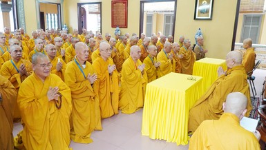 Chư Tăng GHPGVN Q.10 tác pháp Tự tứ, kết thúc khóa An cư kiết hạ Phật lịch 2568 