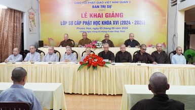 Lễ khai giảng khóa XVI (2024-2026) Lớp Sơ cấp Phật học Q.3