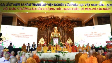Lễ bế mạc Hội thảo "Trưởng lão Hòa thượng Thích Minh Châu: Sứ mệnh và tầm nhìn" tại pháp viện Minh Đăng Quang (TP.Thủ Đức), chiều 19-10