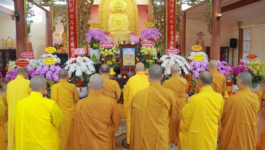 Trang nghiêm Lễ tưởng niệm Hòa thượng Thích Đạt Đạo, khai sơn chùa Bát Nhã (P.Bình Lợi Trung, TP.HCM) - Ảnh: Nguyên Tài/BGN