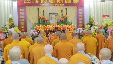 Trang nghiêm Lễ tưởng niệm Ni trưởng Thích nữ Như Ngọc tại chùa Phổ Đà (P.Bình Lợi Trung, TP.HCM) - Ảnh: Nguyên Tài/BGN