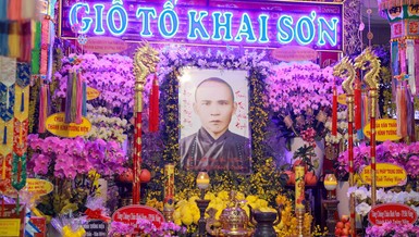 Di ảnh Hòa thượng Thích Đạo Thanh tại chùa Pháp Hoa (P.Đức Nhuận, TP.HCM) - Ảnh: Nguyên Tài/BGN