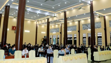 Lễ sơ kết công tác hỗ trợ tuyến đầu chống dịch của đội tình nguyện viên Phật giáo tỉnh Bình Dương