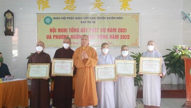 Bà Rịa - Vũng Tàu: Ban Trị sự Phật giáo huyện Xuyên Mộc tổ chức Hội nghị tổng kết Phật sự năm 2021