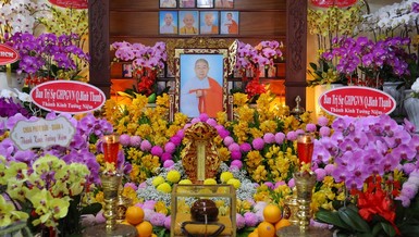 Di ảnh cố Ni trưởng Thích nữ Như Đức tại chùa Dược Sư