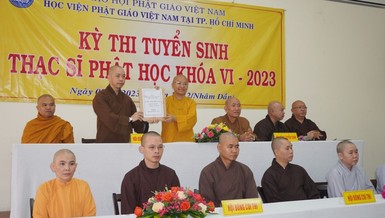 Kỳ thi tuyển sinh Thạc sĩ Phật học khóa VI - năm 2023 vào sáng 9-1, tại cơ sở 1 Học viện Phật giáo VN tại TP.HCM (750 Nguyễn Kiệm, quận Phú Nhuận, TP.HCM)