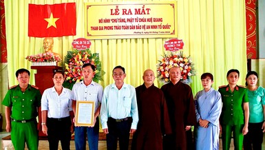 Tiền Giang: Ra mắt mô hình điểm về phong trào toàn dân bảo vệ an ninh Tổ quốc tại chùa Huệ Quang