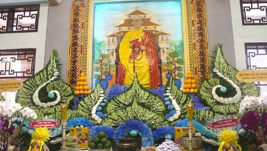 Giác linh đài Hòa thượng Thích Đạt Hảo tại chùa Pháp Quang (Q.8, TP.HCM)