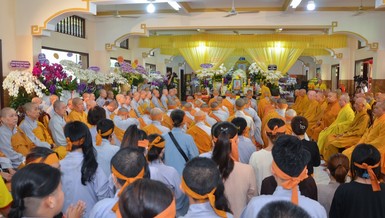 Lễ tưởng niệm tại chùa Từ Hạnh - nơi gắn bó với cuộc đời tu tập và hành đạo của Ni trưởng Thích nữ Như Diệu - Ảnh: Nguyên Tài