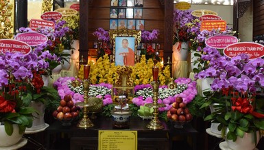 Di ảnh Ni trưởng Thích nữ Như Đức tại tổ đường chùa Dược Sư (Q.Bình Thạnh, TP.HCM)