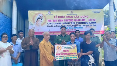 Trà Vinh: Chùa Long Bửu khởi công xây dựng Mái ấm tình thương Quan Âm cho hộ bị hỏa hoạn